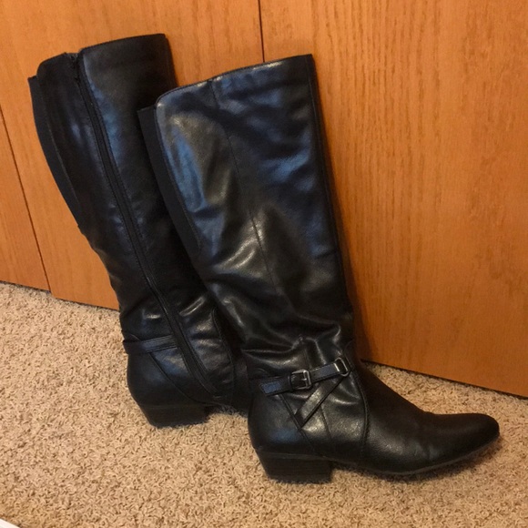 womens black riding boots size 8